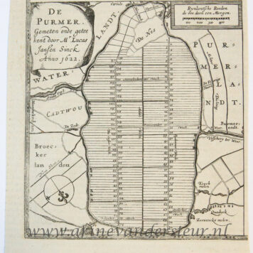 [Antique print; cartography, oude prent purmer] DE PURMER, published 1622 or 1631.