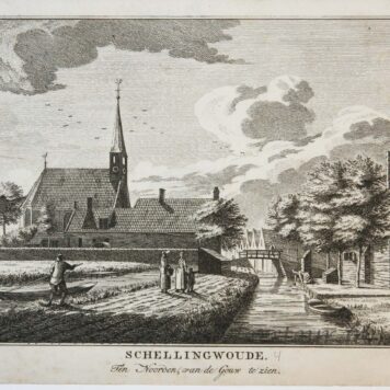 [Antique print, etching, oude prent Schellingwoude] SCHELLINGWOUDE (Amsterdam Noord), published ca. 1745.