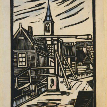 [Modern print, woodcut, oude prent Volendam] Volendam, published 1934.