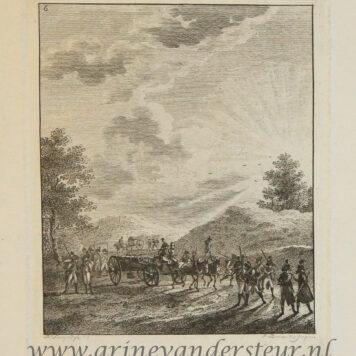 [Antique print, etching] Soldiers in a landscape, published 1804.