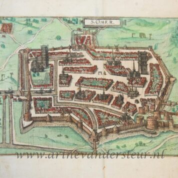 [Antique map, engraving] S.OMER (St. Omer), published ca. 1582.