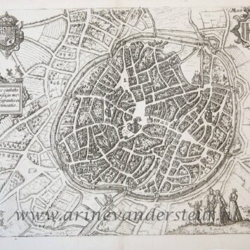 [Antique print, cartography] Mechelen, published ca. 1610.