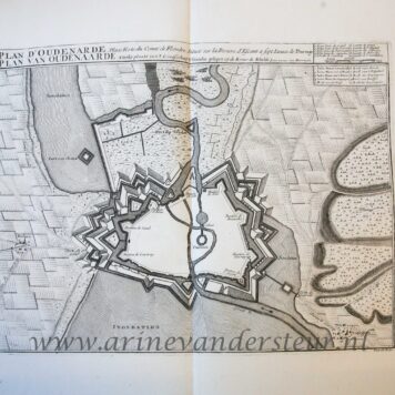[Antique print, etching] Map of Oudenaarde/Audenarde (Spanish Succession War), published 1729.