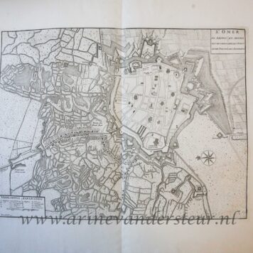 [Antique print, etching] Map of Saint-Omer in 1711 (Spanish Succession War), published 1729.