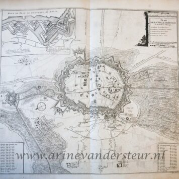 [Antique print, etching] Map of the Siege of Douai in 1710 (Spanish Succession War), published 1729.