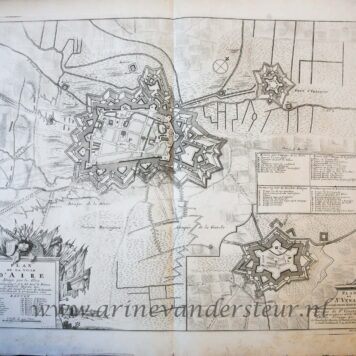 [Antique print, etching] Map of the siege of Aire in 1710 (Spanish Succession War), published 1729.