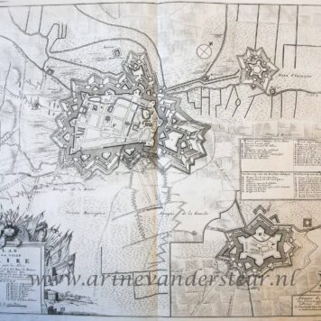 [Antique print, etching] Map of the siege of Aire in 1710 (Spanish Succession War), published 1729.