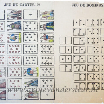 [Antique game, card games, colored] Jeu de Cartes / Jeu de dominos, published ca. 1850.