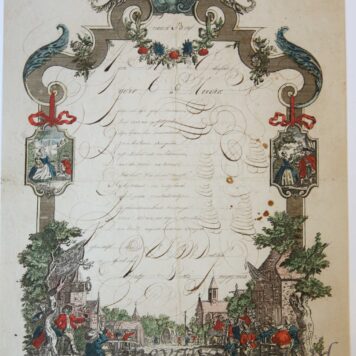 [Paasch Brief, Pasen / Easter Wish Card 1827] Antje Letis Jongejans. Assendelft. Wish card for Easter, dated 1827, 1 p.