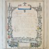 [Kermis Brief / Fair Wish Card, 1858] Hillegonda Smit. Beemster. Hand colored decorative card with city view of Delft, dated 1858, 1 p.