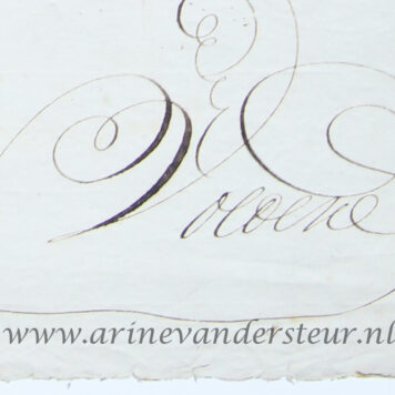 [Nieuwjaarswensch, Nieuwe jaars Brief / New Year Wishes 1780] N. Volene(?). Calligraphic wish card, ca. 1780, 1 p.