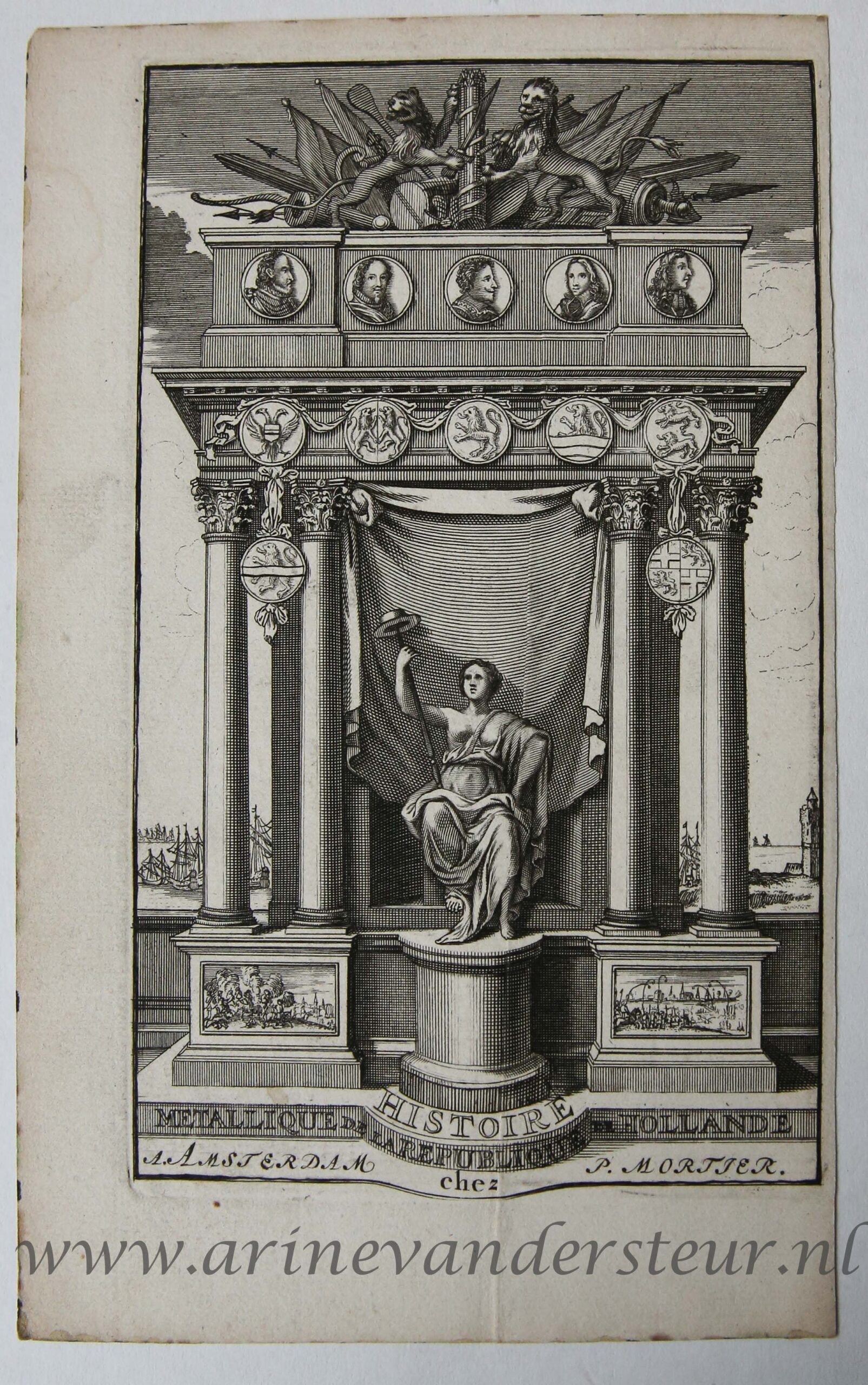[Antique title page, 1688] Historie Metallique de la republique de Hollande, published 1688, 1 p.