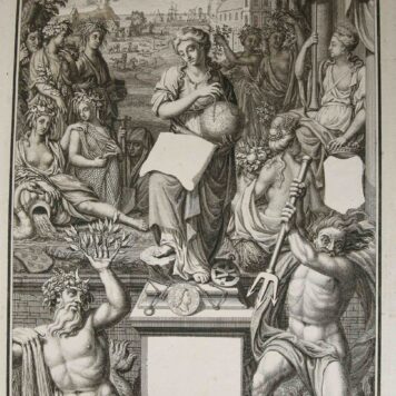 [Antique title page, ca. 1718] Allegorical frontispiece (frontispice, boekillustratie), published ca. 1718, 1 p.