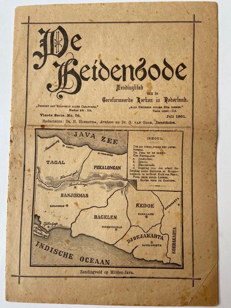  - INDIE, ZENDING--- Aflevering van 'De Heidenbode, zendingblad van de Geref. kerken in Nederland'. Juli 1901, 16 pag., gedrukt.