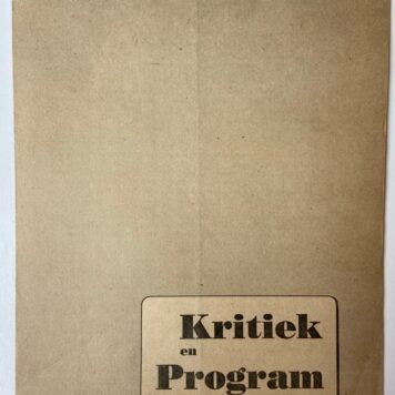 INDIE--- Brochure 'Kritiek en program' van het Nationaal comite handhaving Rijkseenheid, d.d. 15-11-1947. 4°, gedrukt, 4 pag.