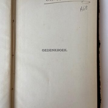 QUANT, DE; INDIE, ONDERWIJS, MAURENBRECHER--- 'Gedenkboek Nicolaas Beets', gebruikt als aantekenboek en verjaarskalender door mej. Ch.H. de Quant, bijgehouden ca. 1894-ca. 1904. Gedrukt boek met handschrift aantekeningen.