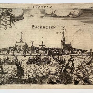 [Antique print, engraving] Guicciardini: ENCHVSA -- Enckhusen (Enkhuisen), published ca. 1650.