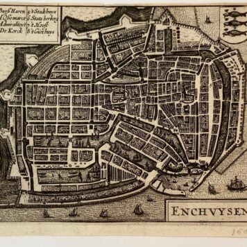 [Antique print, engraving] ENCHVYSEN (Enkhuizen), published ca. 1650.