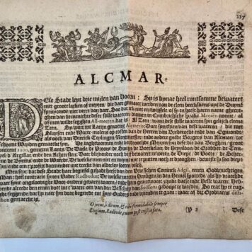 [Antique print, engraving] DE STADT ALCMAR -- Alckmaer (Alkmaar), published ca. 1617.