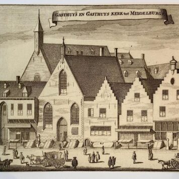 Print/Prent: Gasthuys en Gasthuys Kerk tot Middelburgh (Middelburg), ca 1696.