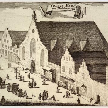 Print/Prent: France Kerck tot Middelburgh (Middelburg), ca 1696.