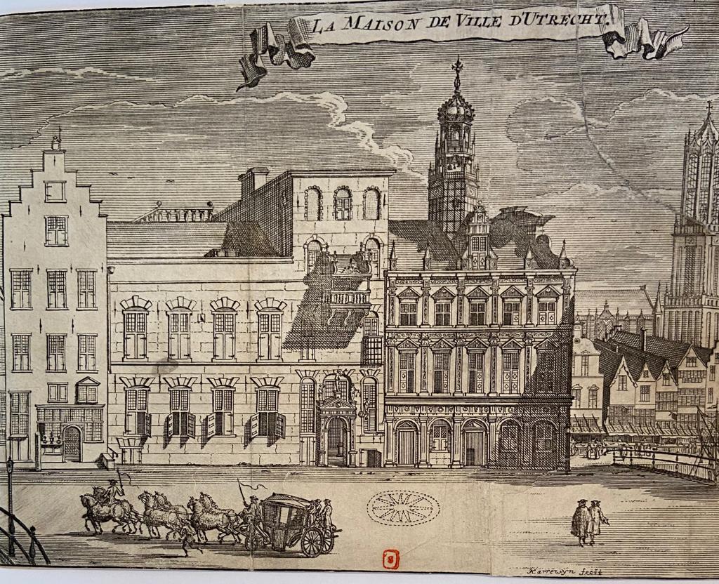 Print/Prent: La Maison de Ville d'Utrecht. Ca 1743