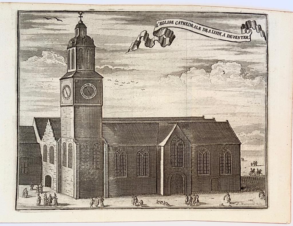 Print/prent: L'Eglise Cathedrale de S. Livin, a Deventer. Ca 1743.