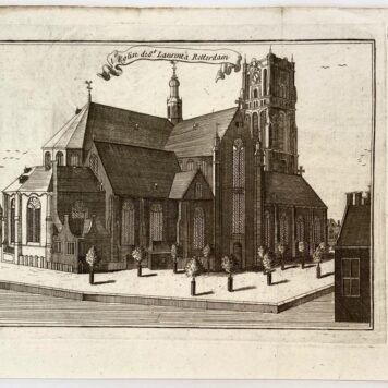 Print/prent: L'Eglise de St. Laurenta Rotterdam. ca 1734.