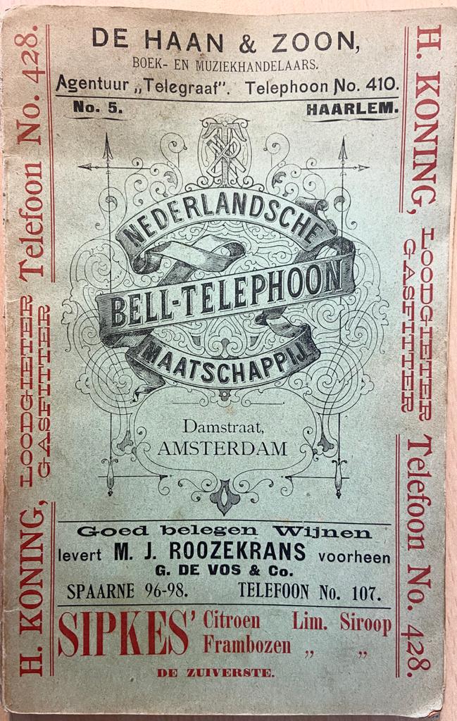 Telefoongids Nederlandsche Bell-Telephoon Maatschappij, Amsterdam, no.5 Haarlem 1901.