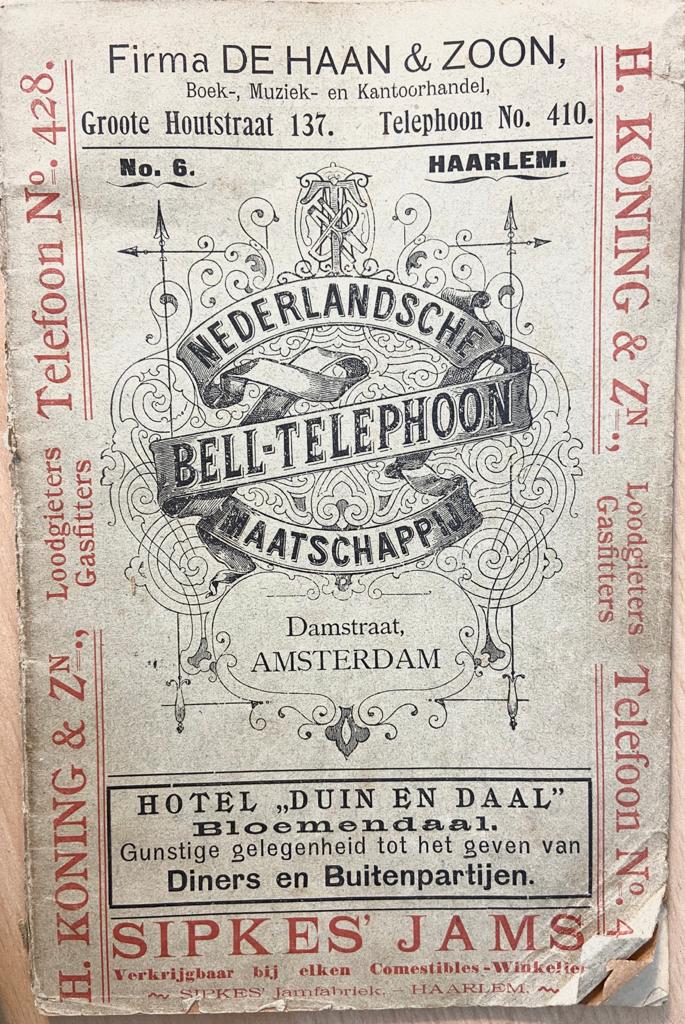 Telefoongids Nederlandsche Bell-Telephoon Maatschappij, no. 6 Haarlem 1902.