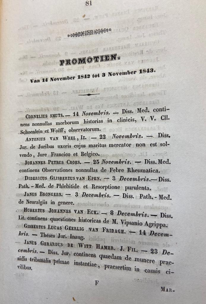 [Leiden] Studenten-Almanak voor het jaar 1844, 214 pp.
