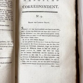 De Haagsche Correspondent. Te bekomen bij Klaas Momus, meesterknegt van P. Gosse Junior. [Den Haag], Pierre Gosse Junior, [1786-1787]. [2 delen]
