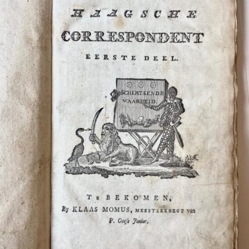 De Haagsche Correspondent. Te bekomen bij Klaas Momus, meesterknegt van P. Gosse Junior. [Den Haag], Pierre Gosse Junior, [1786-1787]. [2 delen]