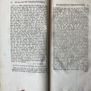 De Haagsche Correspondent. Te bekomen bij Klaas Momus, meesterknegt van P. Gosse Junior. [Den Haag], Pierre Gosse Junior, [1786-1787]. [2 delen]