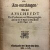 Pamphlet. Notvlen, ofte aen-merckingen, op het af-scheydt der predicanten van Nimmegen, ghegeven by den E. raedt der selver stadt, op den 8. april. 1618, 14 pp.