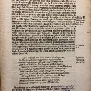 Pamphlet. Notvlen, ofte aen-merckingen, op het af-scheydt der predicanten van Nimmegen, ghegeven by den E. raedt der selver stadt, op den 8. april. 1618, 14 pp.