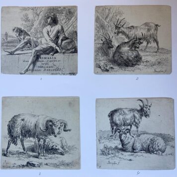 [Original etchings by Berchem 1648-1652] The set of various animals, the "Man's book" (complete set).