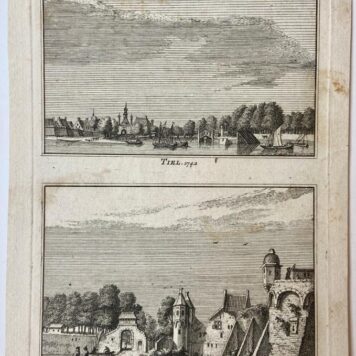 [Antique city view 1737] Tiel. 1742 / Westluidensche Poort te Tiel. 1737.