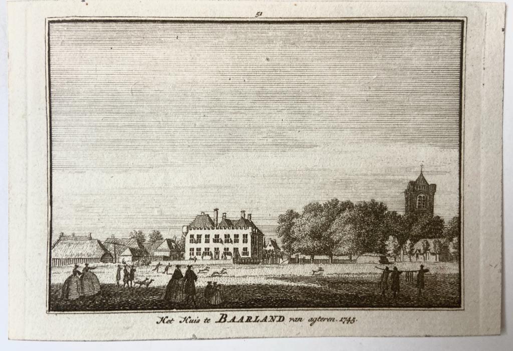 Het Huis te Baarland van agteren. 1745.