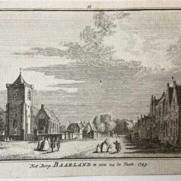 Het Dorp Baarland te zien na de Vaate. 1745.