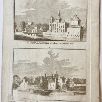 Het Slot Haamstede en 't Dorp in 't Verschiet. 1743. / Het Slot Kraystein in de Heerlykheid Burg. 1743.