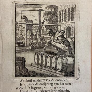[Antique print, etching and letterpress] De Brouwer / The Brewer [series title: Menselyk Bedryf].