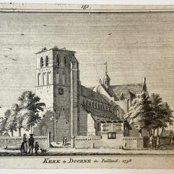 [Antique print] Kerk te Doorne in Peetland, 1738.