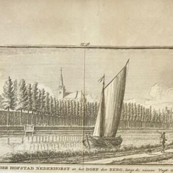 [Antique print] De Ridder Hofstad Nederhorst en het Dorp den Berg, langs de nieuwe Vegt te zien.