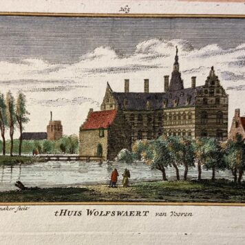 [Antique handcolored print] 't Huis Wolfswaert van Vooren, 1719.