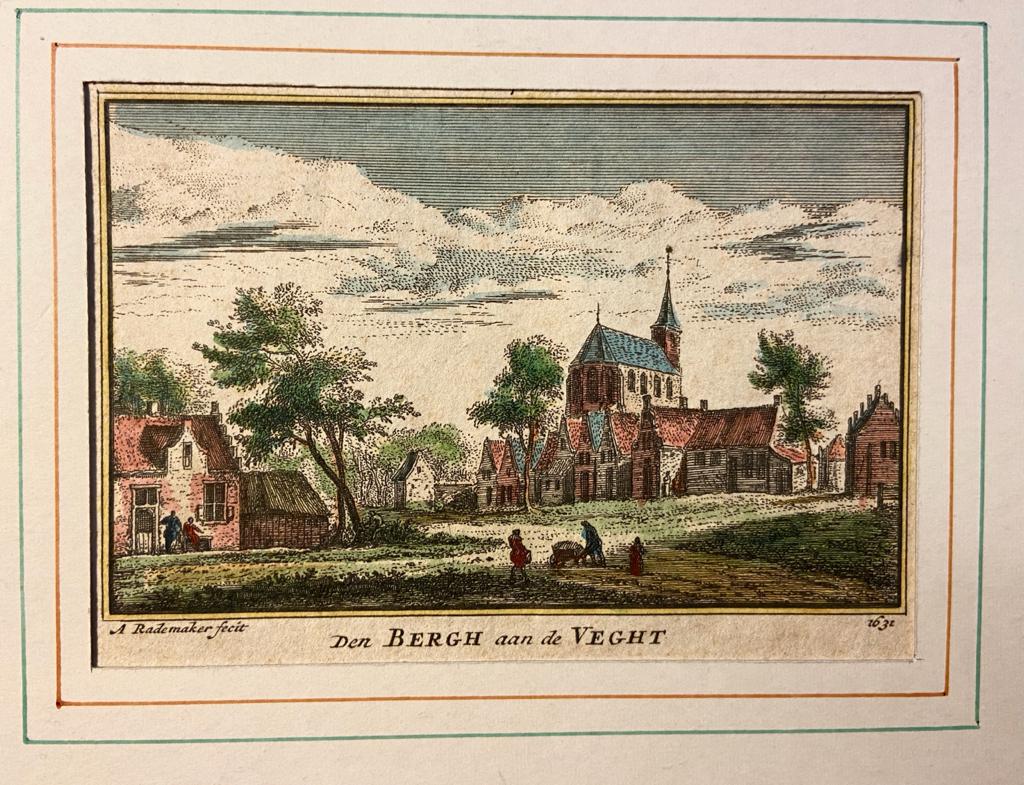 [Antique handcolored print] Den Bergh aan de Veght, 1631.