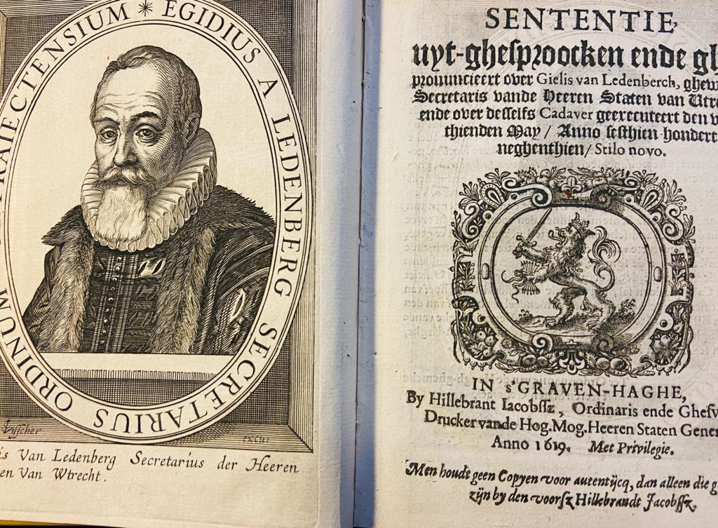 '--- - Sententie uyt-ghesproocken ende ghepronuncieert over Gielis van Ledenberch (...). 's-Gravenhage, v. Wouw, 1619.