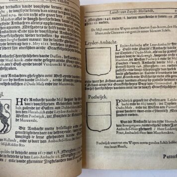 Corte beschrijvinghe mitsgaders hantvesten, privilegien, costumen ende ordonnantien van den lande van Zuyt-Hollandt, Dordrecht, Van Spierincxhouck 1628.