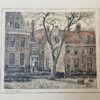 [Modern print, lithography, litografie] "Binnenhof Proveniershuis" in Haarlem, published ca. 1950.