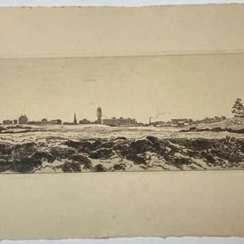 [Original etching] "Zandvoort"/Strand van Zandvoort vanaf de duinen gezien.